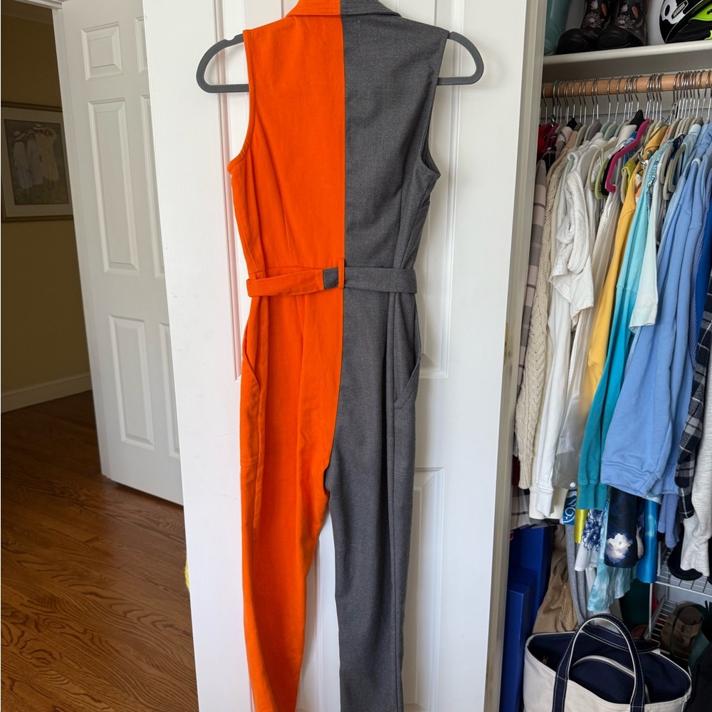 FASHION BRAND COMPANY Director Jumpsuit Orange and Grey Size Small - Picture 5 of 6